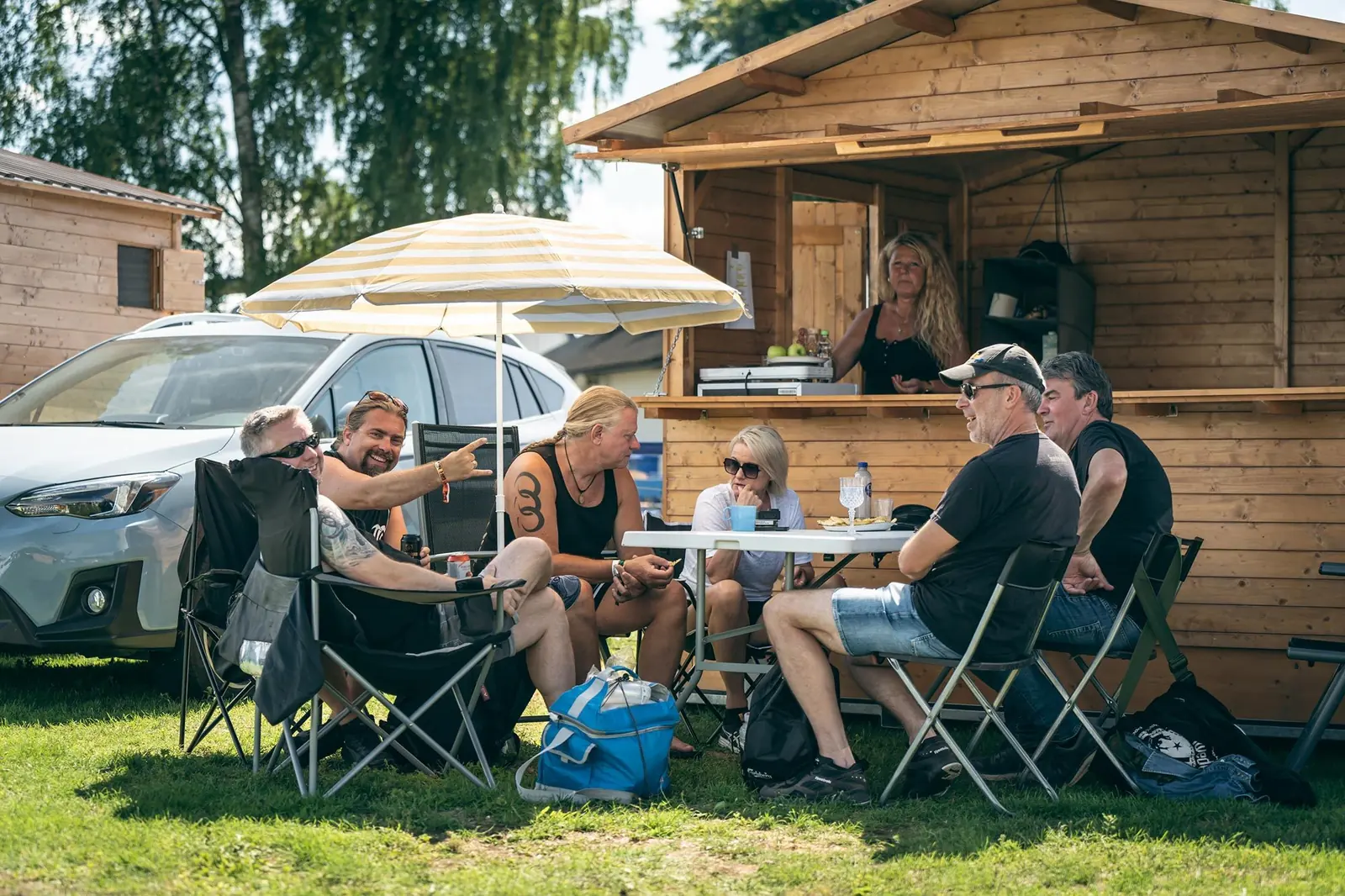 Festivalstugor på campingen vid Time to Rock